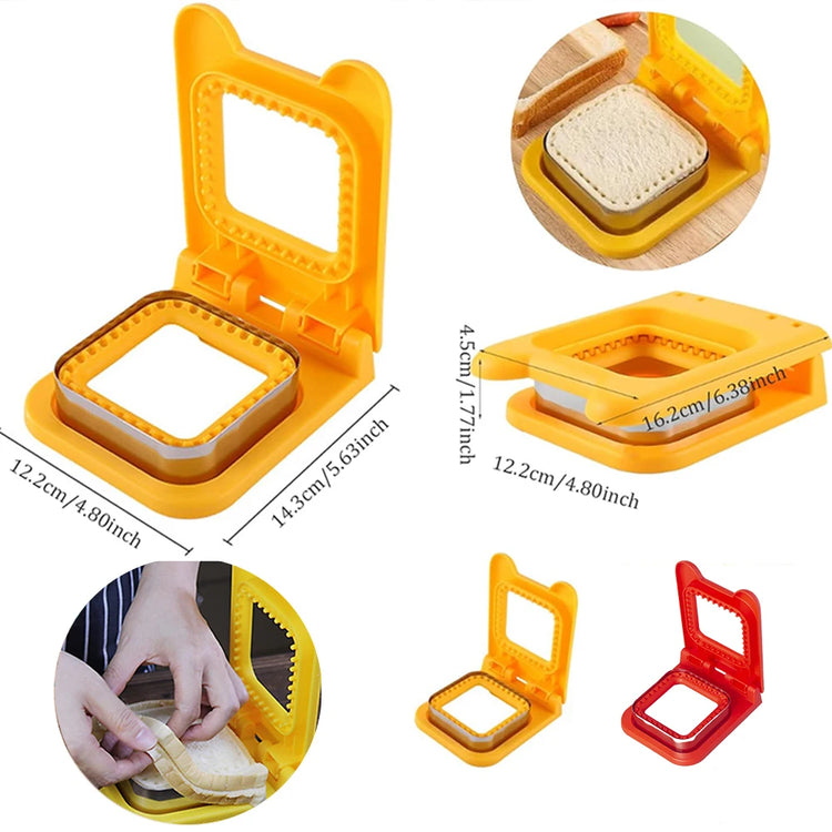 Square Bread Sandwich Cutter & Sealer Set with 30pc Cookie Cutters