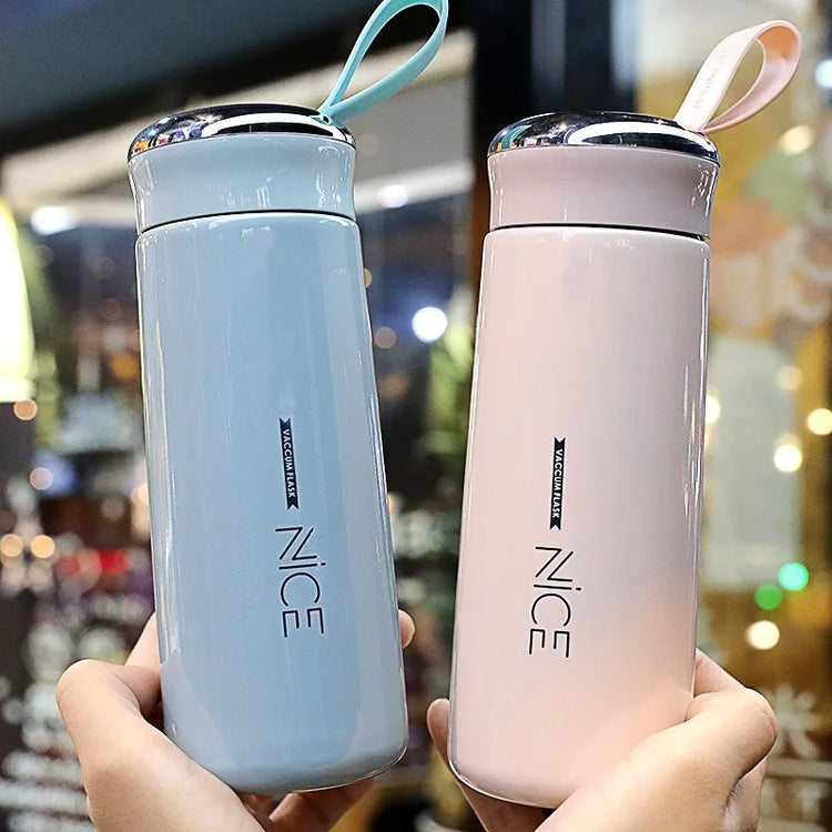 Double Wall Glass Water Bottle – Insulated Travel Cup, 400ml