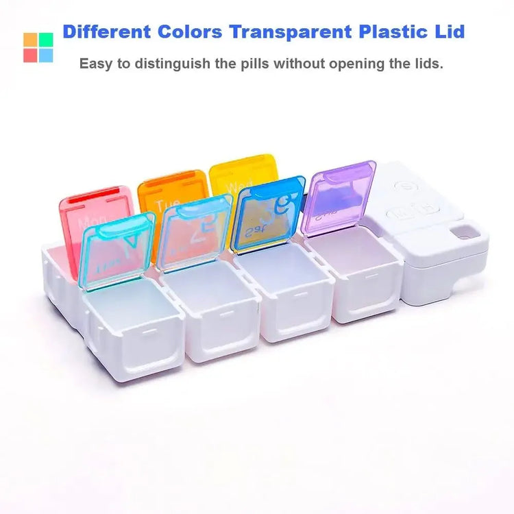7 Day Weekly Pill Organiser with Alarm – Medicine Reminder Box