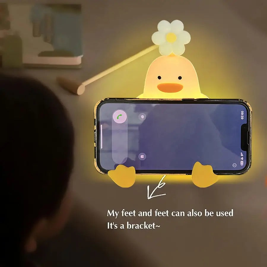 Daisy Flower Duck Silicone LED Night Light — USB Rechargeable Touch Lamp