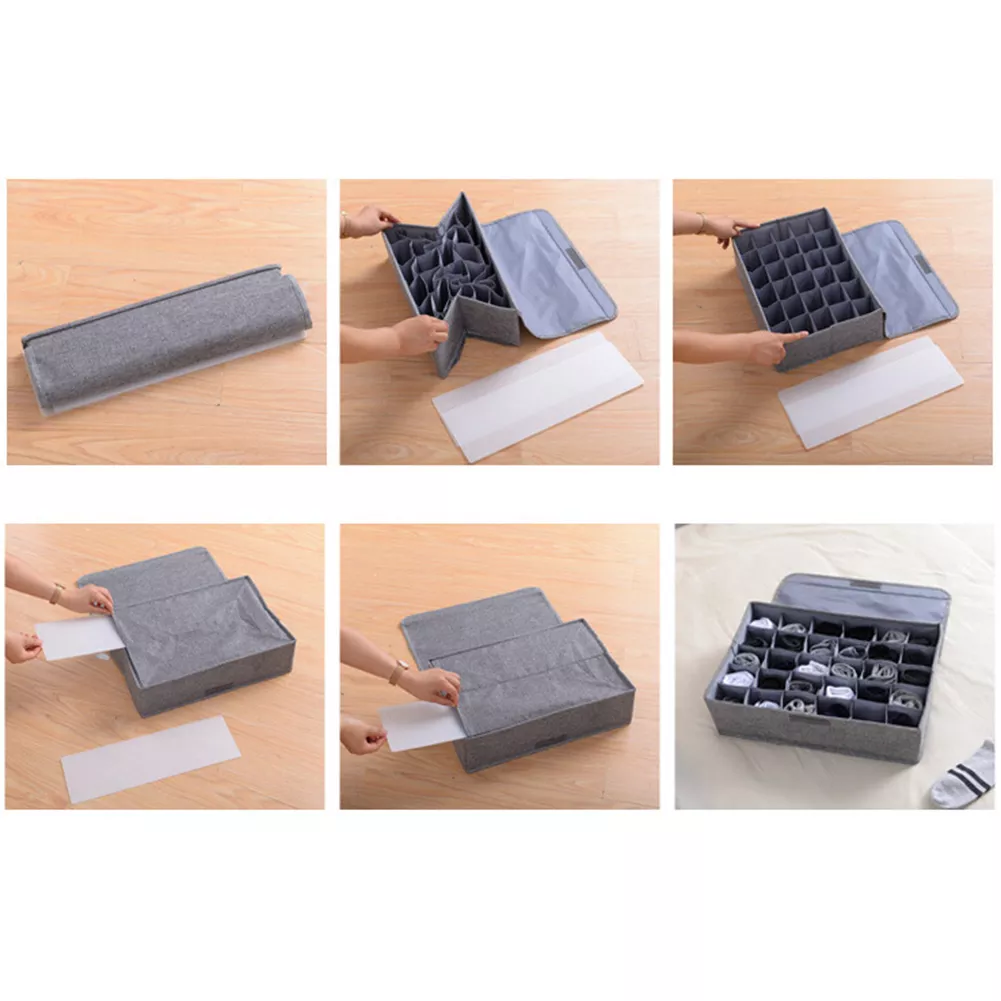 24-Cell Collapsible Drawer Organizer