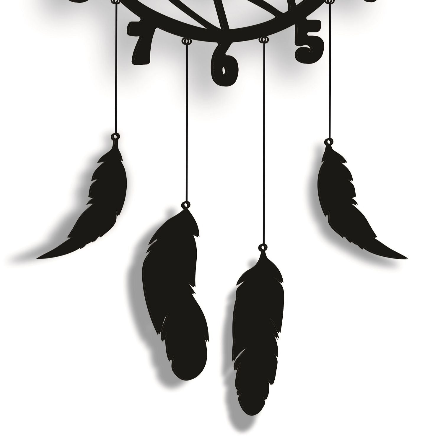 Wall Hanging Wooden Feather Wall Clock