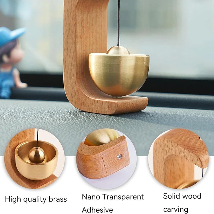 Magnetic Wooden Door Chime with Brass Bell – Japanese Style Door Bell