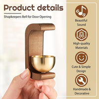 Magnetic Wooden Door Chime with Brass Bell – Japanese Style Door Bell view 7