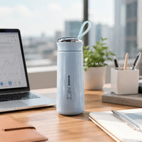 Double Wall Glass Water Bottle – Insulated Travel Cup, 400ml view 3