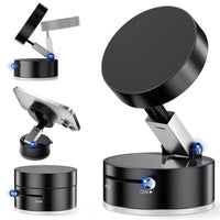 Vacuum Suction Magnetic Phone Stand — Foldable Holder for Car, Desk & Kitchen view 2