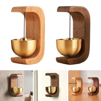 Magnetic Wooden Door Chime with Brass Bell – Japanese Style Door Bell view 2