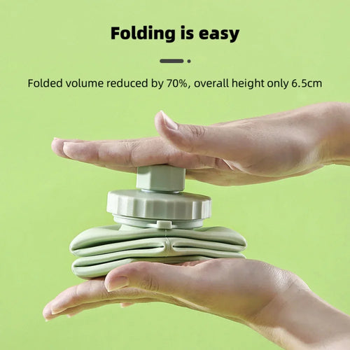 Folding bottle compresses to 6.5cm tall