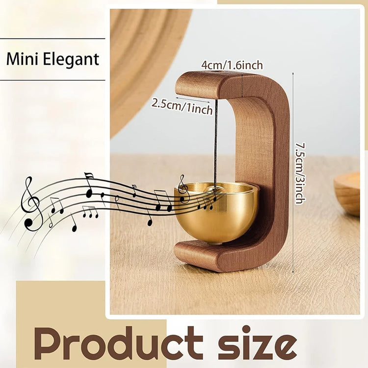 Magnetic Wooden Door Chime with Brass Bell – Japanese Style Door Bell