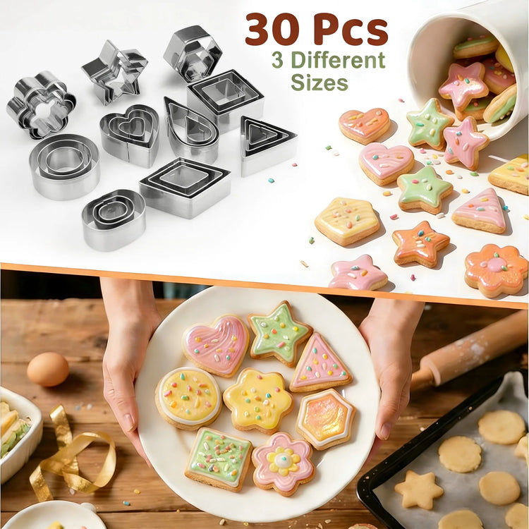 Square Bread Sandwich Cutter & Sealer Set with 30pc Cookie Cutters
