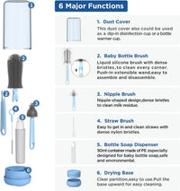 Portable Silicone Bottle Brush Set with Pacifier Brush & Drain Rack view 2
