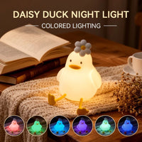 Daisy Flower Duck Silicone LED Night Light — USB Rechargeable Touch Lamp view 6