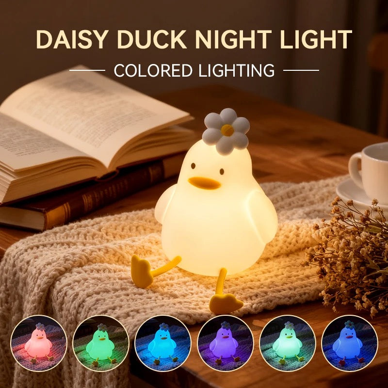 Daisy Flower Duck Silicone LED Night Light — USB Rechargeable Touch Lamp