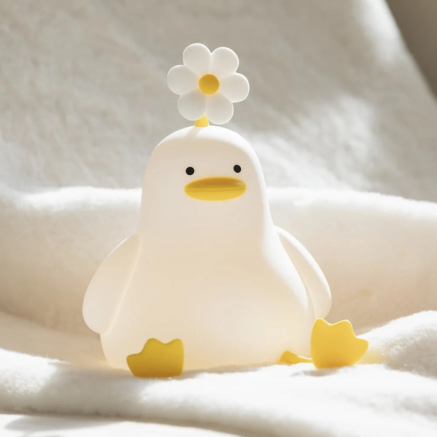 Daisy Flower Duck Silicone LED Night Light — USB Rechargeable Touch Lamp