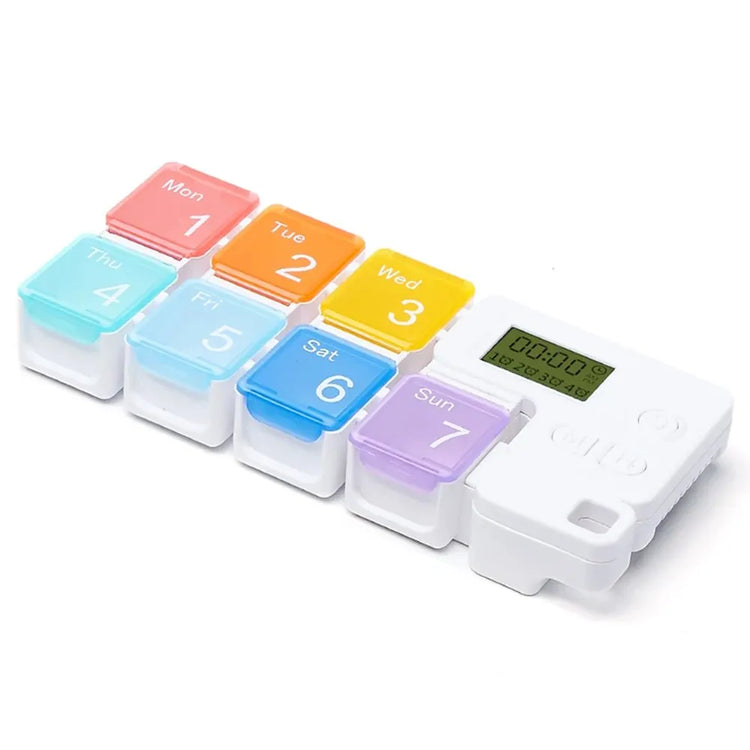 7 Day Weekly Pill Organiser with Alarm – Medicine Reminder Box