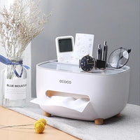 Multi-Function Desk Organizer with Tissue Box view 2