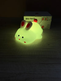Big Face Rabbit Silicone LED Night Light — USB Rechargeable Touch Lamp view 8