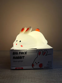 Big Face Rabbit Silicone LED Night Light — USB Rechargeable Touch Lamp view 7